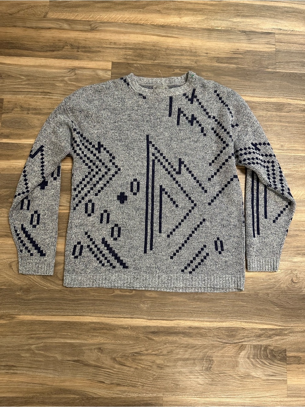 Le Tigre Gray Geometric Print Pullover Sweater